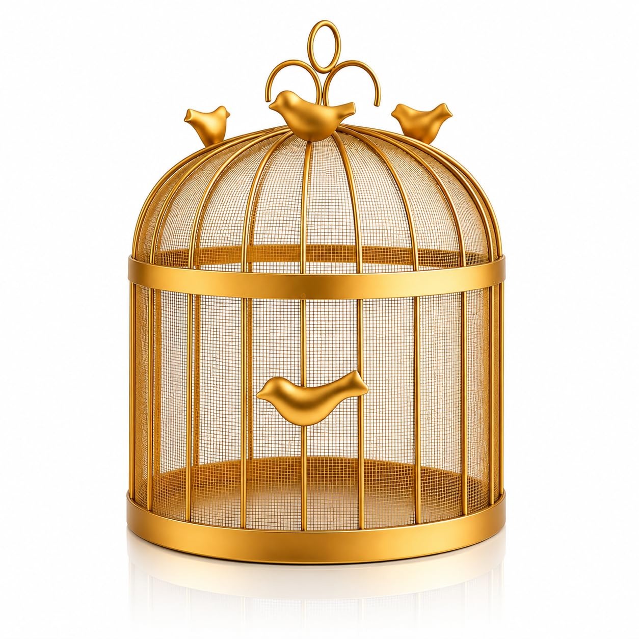 Gold Birdcage Metal Storage Basket AH-142 Moradabad